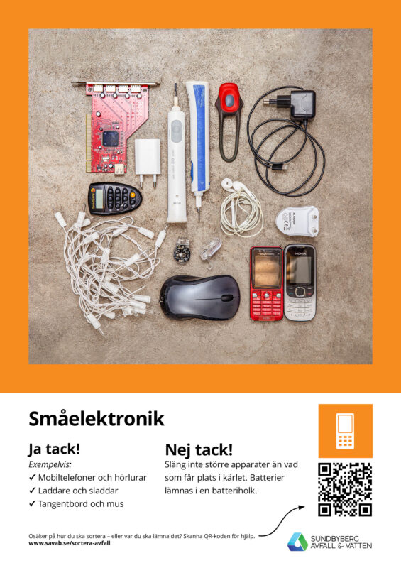 Sorteringsaffisch för småelektronik