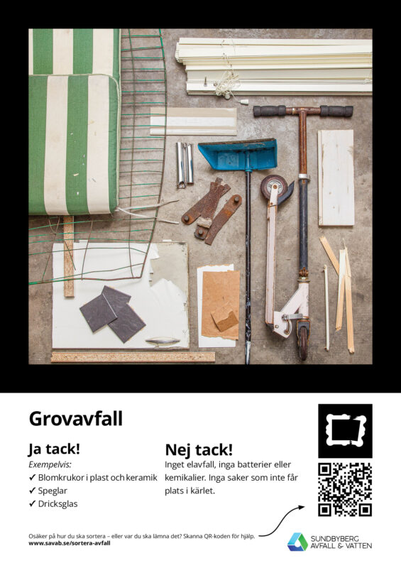 Sorteringsaffisch för grovavfall