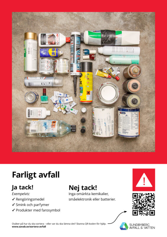 Sorteringsaffisch för farligt avfall