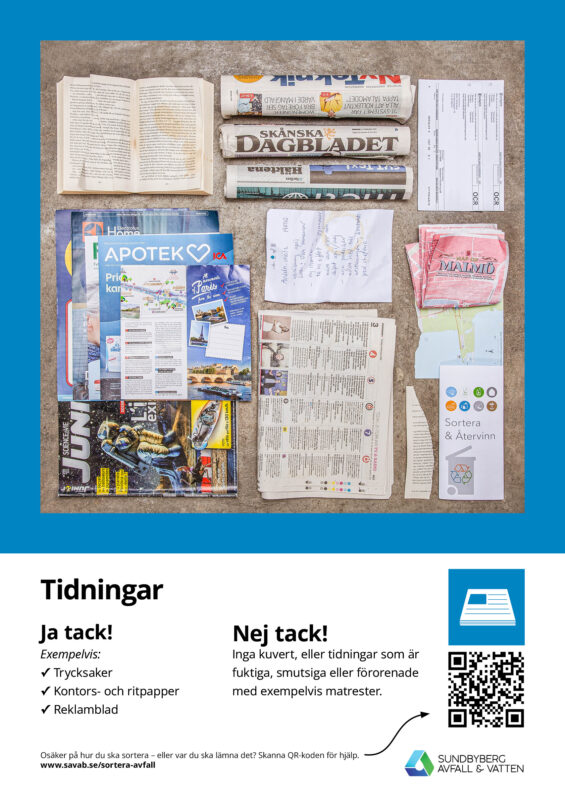 Sorteringsaffisch för tidningar