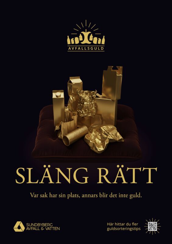 Poster: Släng rätt: Pappersförpackningar