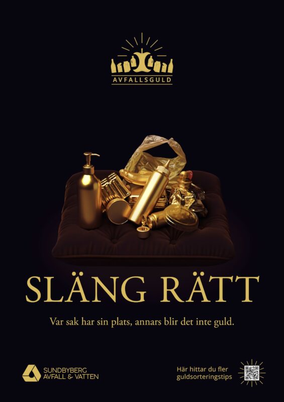 Poster: Släng rätt: Plastförpackningar